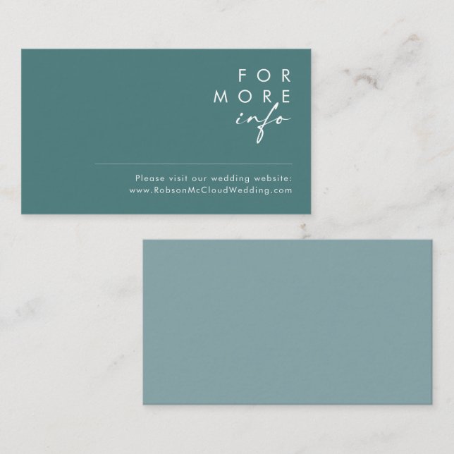 Dusty Boho | Carte de site Internet Mariage vert e (Devant / Derrière)