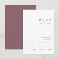 Dusty Boho | Carte RSVP de choix de menu pourpre