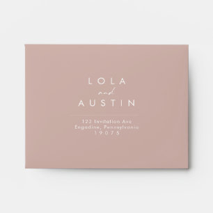 Dusty Boho   Enveloppe RSVP auto-adressée Rose