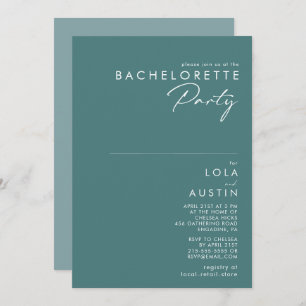 Dusty Boho Green and Blue Bachelorette Party Invitation