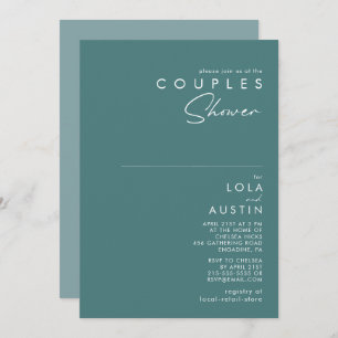 Dusty Boho Green and Blue Couples Shower Invitation