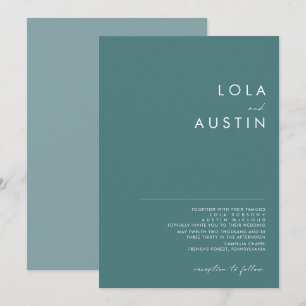 Dusty Boho Green and Blue Wedding Invitation