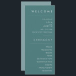 Dusty Boho | Green and Blue Wedding Program<br><div class="desc">This Dusty Boho | Green and Blue wedding program is perfect for your colourful rustic boho wedding. Its simple, unique modern design accompanied by a contemporary minimalist script, dusty blue, and teal green colour palette gives this product a classic chic bohemian feel. Keep it as is, or choose to personalize...</div>