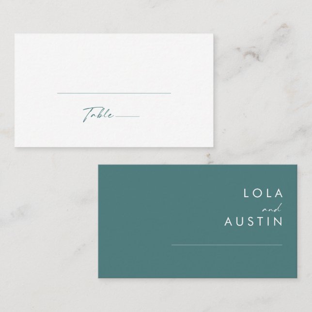 Dusty Boho | Green Flat Wedding Place Card (Front/Back)