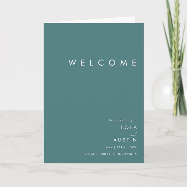 Dusty Boho | Green Folded Wedding Program (Front)