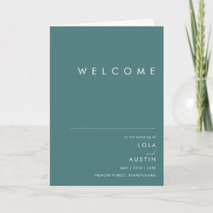 Dusty Boho   Green Folded Wedding Program