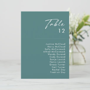 Dusty Boho   Green Table Number Chart