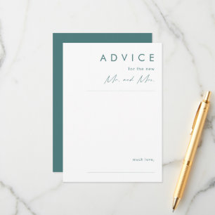 Dusty Boho   Green Wedding Advice Card
