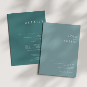 Dusty Boho   Invitation de mariage bleu et vert