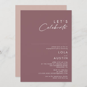 Dusty Boho   Purple and Rose Let's Celebrate Invitation