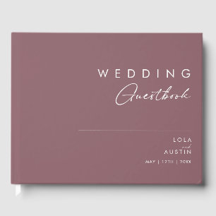 Dusty Boho   Purple and Rose Wedding Guest Book