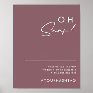 Dusty Boho   Purple Oh Snap Wedding Hashtag Sign