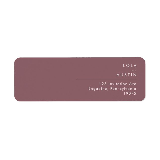 Dusty Boho | Purple Return Address Label (Front)