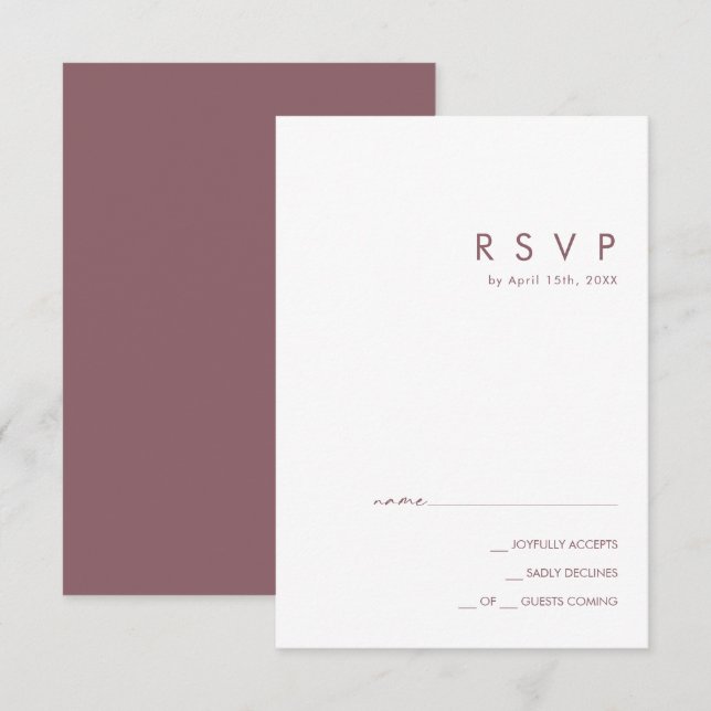 Dusty Boho | Purple RSVP Card (Front/Back)