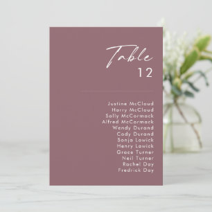 Dusty Boho   Purple Table Number Chart