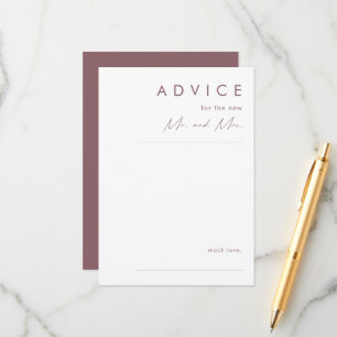 Dusty Boho Purple Wedding Advice Card