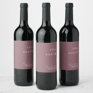 Dusty Boho   Purple Wedding Wine Label
