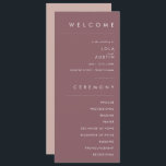 Dusty Boho | Rose and Purple Gold Wedding Program<br><div class="desc">This Dusty Boho | Purple and Rose wedding program is perfect for your colourful rustic boho wedding. Its simple, unique modern design accompanied by a contemporary minimalist script, dusty rose, and mauve purple colour palette gives this product a classic chic bohemian feel. Keep it as is, or choose to personalize...</div>