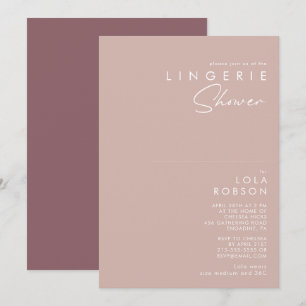 Dusty Boho   Rose and Purple Lingerie Shower Invitation