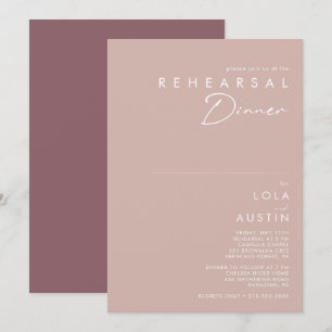 Dusty Boho   Rose and Purple Rehearsal Dinner Invitation
