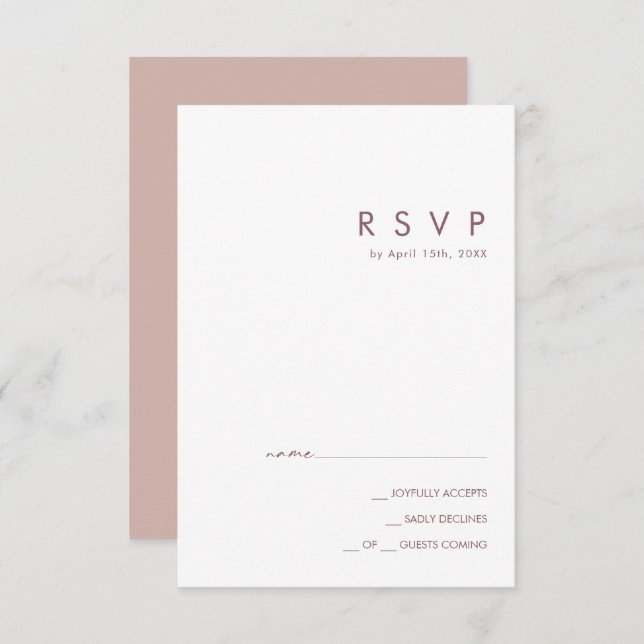 Dusty Boho | Rose and Purple RSVP Card (Front/Back)