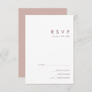 Dusty Boho   Rose and Purple RSVP Card