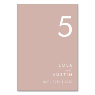 Dusty Boho   Rose Table Number