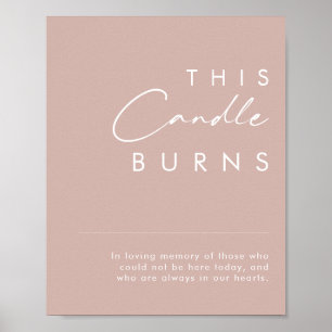 Dusty Boho Rose This Candle Burns Sign