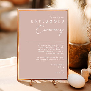 Dusty Boho Rose Unplugged Ceremony Sign