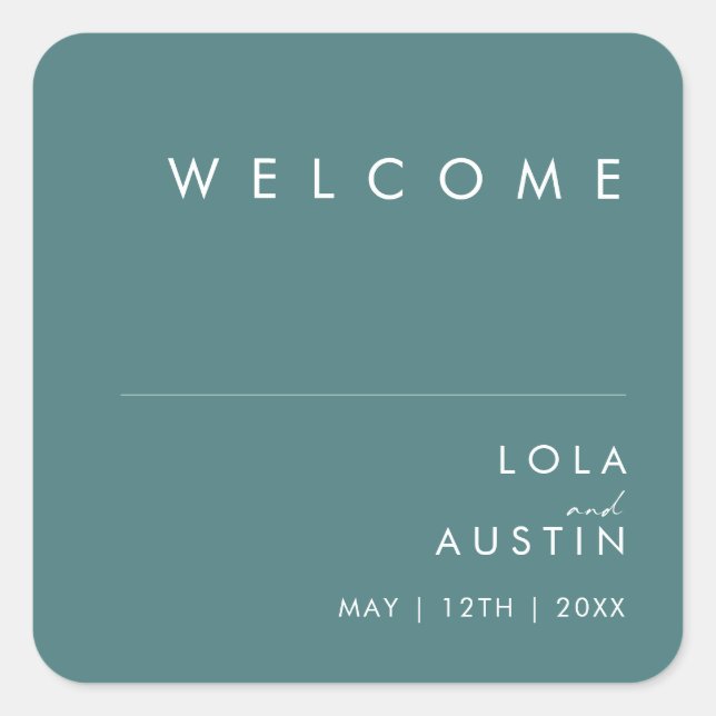 Dusty Boho | Sticker Carré de bienvenue Mariage ve (Devant)