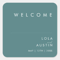 Dusty Boho | Sticker Carré de bienvenue Mariage ve