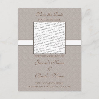 Dusty Brown Eggshell Save the Date Postcard