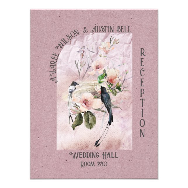 Dusty Burgundy Magnolia Blossom Wedding  Photo Print (Front)