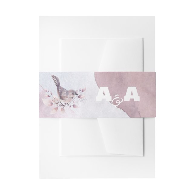 Dusty Burgundy Watercolor  Invitation Belly Band (Front Example)