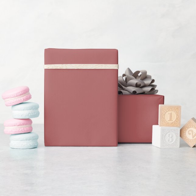 Dusty Cedar Rose Pink Warm Fall Solid Colour Wrapping Paper (Baby Shower)
