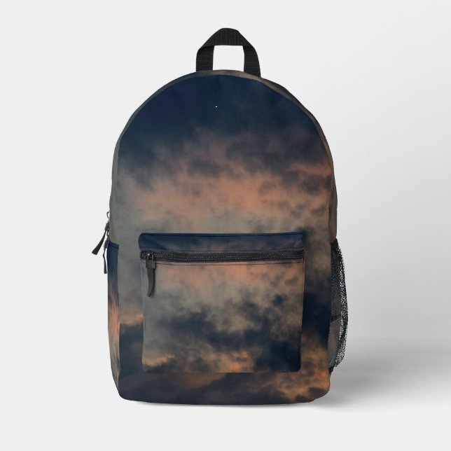 Dusty Clouds at Dusk Photo Printed Backpack (Front)