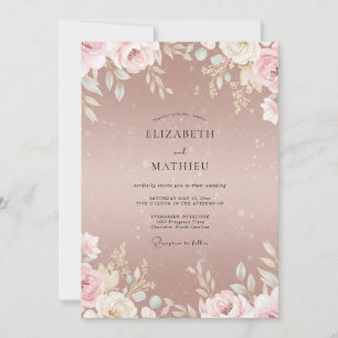 Dusty Coral Painted Wedding Invitation