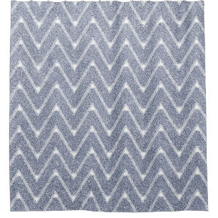 Dusty Denim Blue Chevron Pattern