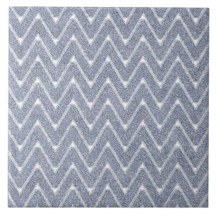 Dusty Denim Blue Chevron Pattern Tile