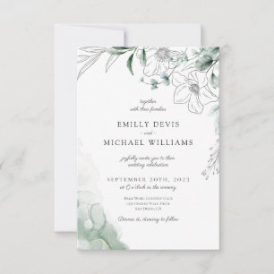 Dusty Eucalyptus Faire-part de mariage verdoyant