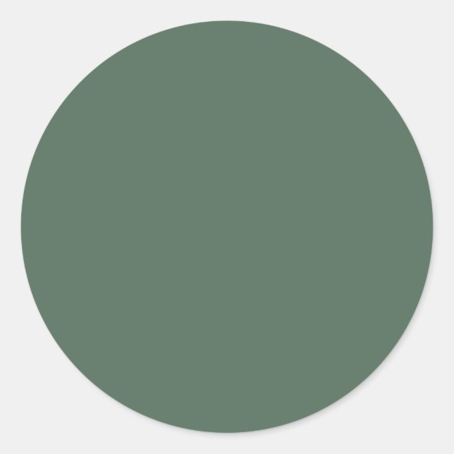 Dusty Eucalyptus Green Solid Colour Classic Round Sticker (Front)