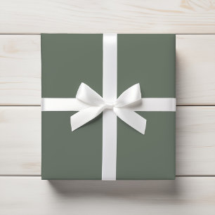 Dusty Eucalyptus Sage Green Solid Colour Wrapping Paper
