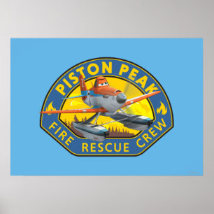 Dusty Fire Rescue Crew Badge Poster