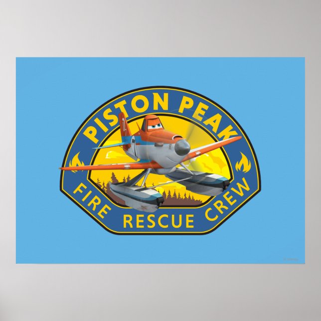 Dusty Fire Rescue Crew Badge Poster (Front)