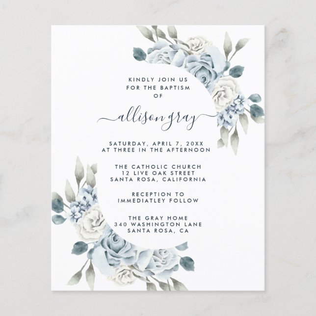 Dusty Floral Baptism  (Front)