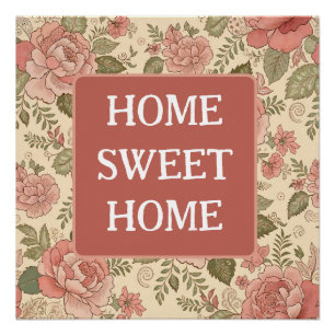Dusty Floral Muse - Dusty Rose Sage Batik Style Poster