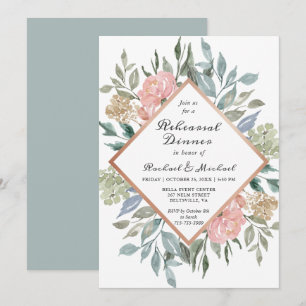 Dusty Floral Rehearsal Dinner Invitation