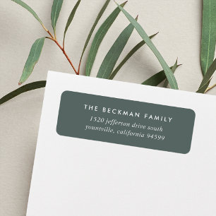 Dusty Forest Green et White Adresse de retour
