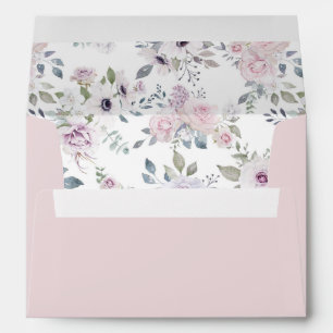 Dusty Garden Floral Personalized Return Address Envelope