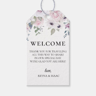 Dusty Garden Floral Wedding Welcome Bag Gift Tags